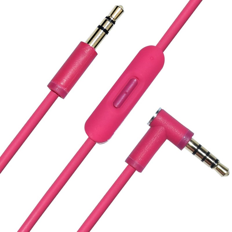 Arzweyk Replacement Audio Cable Cord Wire with in-line Mic and Remote Control Compatible with Beats Solo/Studio/Pro/Detox/Wireless/Mixr/Executive/Pill (Pink) - Image 1